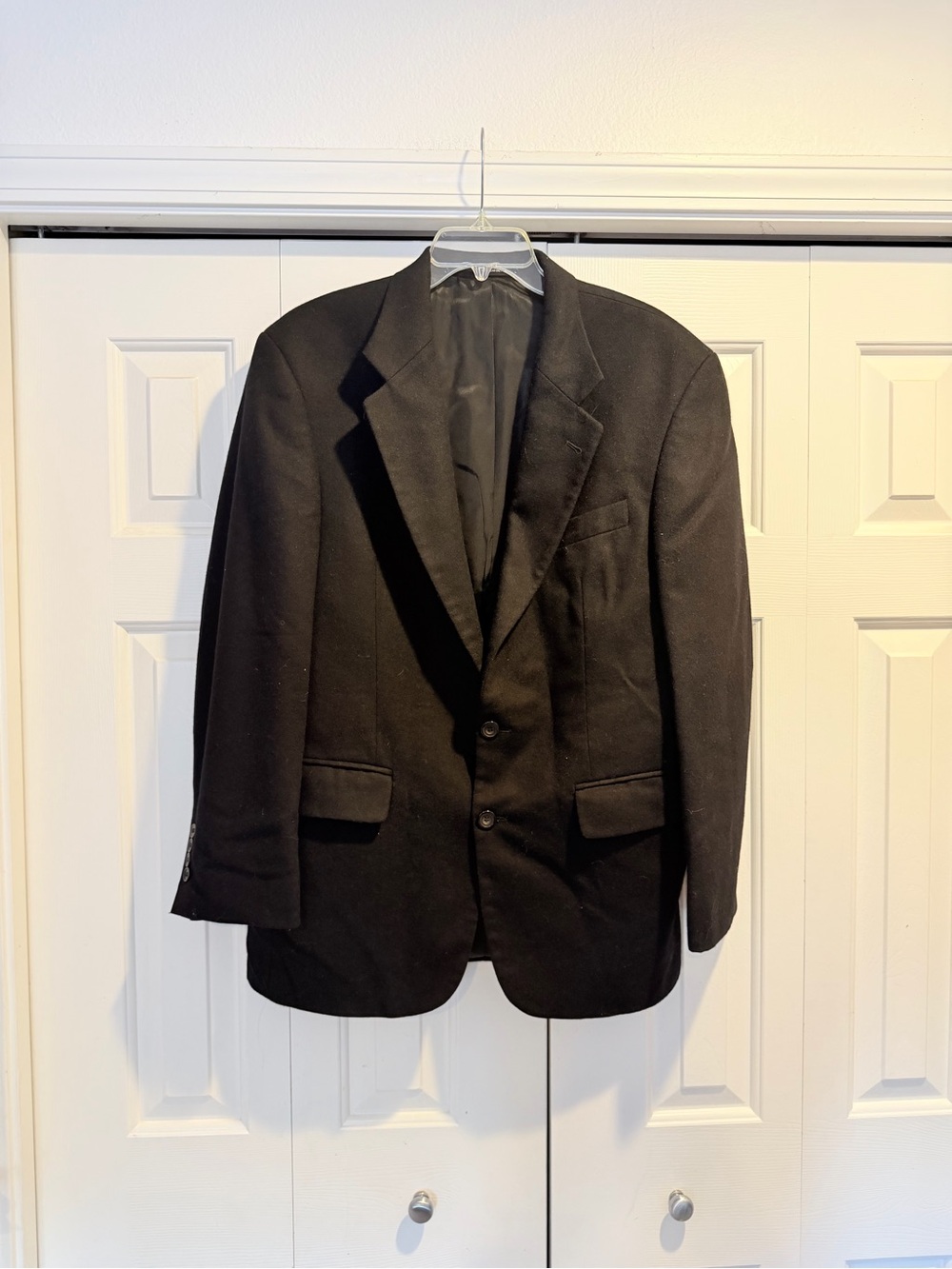 Vintage Oscar de la Renta Men's Black Wool Blazer / Suit Jacket